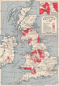 Carte de la Grande-Bretagne industrielle en 1881, 1906 - Unbekannt