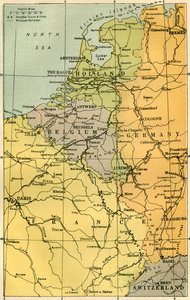 Carte de la frontière belge avec les forts, 1919 - Unbekannt