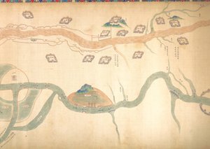 Carte du Grand Canal de Pékin au fleuve Yangzi, fin 18e ou début 19e siècle