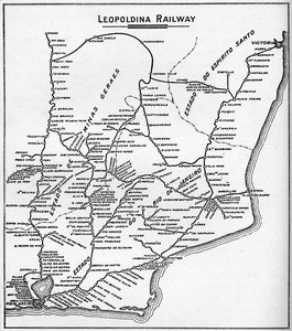 Carte du système ferroviaire Leopoldina, 1914 - Unbekannt
