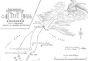 Carte de la marche vers El Teb, 28-29 février 1884, vers 1881-85 - Unbekannt