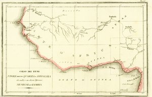 Carte des cours des fleuves Niger, Sénégal et Gambie en Afrique de l