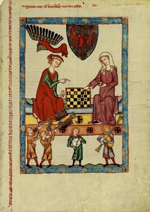 Margrave Otto IV de Brandebourg jouant aux échecs du Codex Manesse, entre 1305 et 1340 - Unbekannt