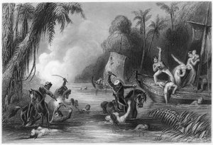 Massacre dans les bateaux au large de Cawnpore, 1857, vers 1860