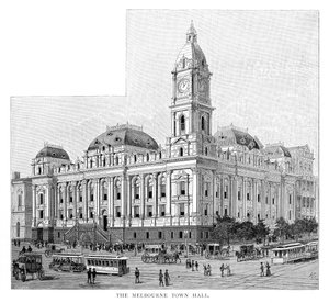 Hôtel de ville de Melbourne, Victoria, Australie, 1886 - Unbekannt