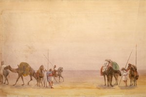 Hommes avec chameaux et chevaux, partie du panorama de Londres à Hong Kong - Unbekannt