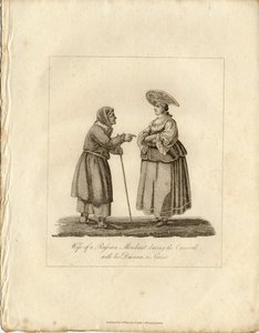 Femme de marchand avec nourrice pendant le Fasching, 1833 - Unbekannt
