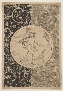 Mercure dans un cadre décoratif avec grotesques, vers 1600-1630 - Unbekannt
