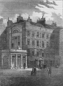 Les salles de vente originales de Messieurs Christie et Manson, Westminster, Londres, vers 1860-1878