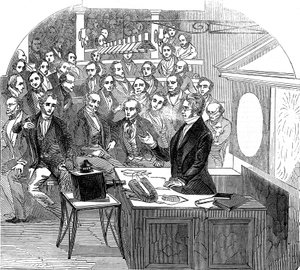 Michael Faraday donnant une conférence sur l