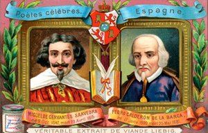 Miguel de Cervantes Saavedra et Pedro Calderon De La Barca, vers 1900