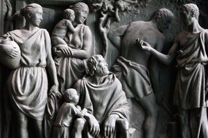 Sculpture de la porte du Duomo de Milan, Milan, Italie