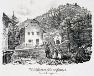 Mine de sel : le bâtiment Wolfdietrich et la sortie de la mine, à Durrnberg, Autriche - Unbekannt