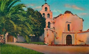 Mission San Diego de Alcalá, fondée en 1769, Californie, vers 1941