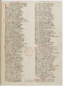 Ménagier de Paris, une page de manuscrit, 1393 - Unbekannt