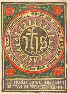 Monogramme JHS dans un cercle enflammé, vers 1500 - Unbekannt