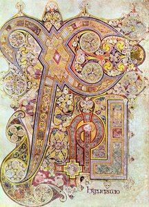 Page de monogramme du Livre de Kells Christi Auteum Generatio, c800