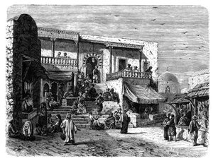 Café maure à Sidi Bou Said, Tunis, vers 1890