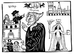 Mère Shipton prophétisant la mort du cardinal Wolsey, 1488-c1560 - Unbekannt