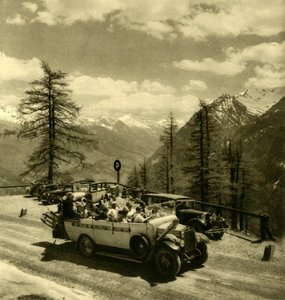 Vue de montagne à Schöneck sur la route alpine du Grossglockner, Autriche, vers 1935