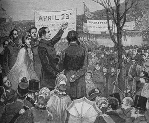M. Phelps plantant le chêne de Shakespeare sur Primrose Hill, Londres, vers 1890 - Unbekannt