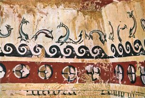 Peinture murale dans la tombe de Typhon Tomba del Tifone à Tarquinia, Italie, 1928 - Unbekannt
