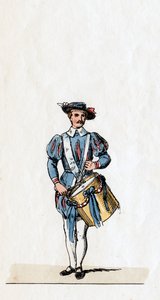 Musicien, costume pour la pièce de Shakespeare, Henry VIII, 19ème siècle - Unbekannt