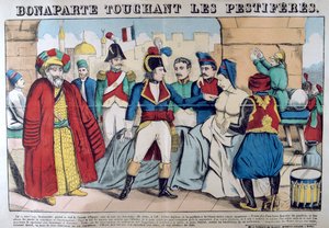 Napoléon Bonaparte visitant les pestiférés de Jaffa, 11 mars 1799, 19e siècle