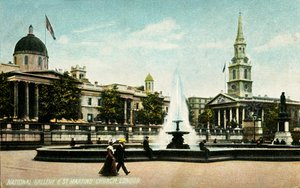 Galerie Nationale & Église Saint-Martin Londres, fin 19ème-début 20ème siècle - Unbekannt
