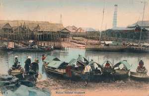Sampan indigène Singapour, vers 1910 - Unbekannt