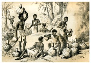 Autochtones fabriquant du pombe, 1883
