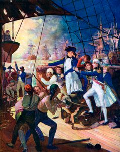 Nelson à la bataille du Nil, 1798, vers 1920