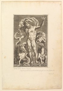 Neptune Entre Deux Chevaux Marins, vers 1560-80 - Unbekannt
