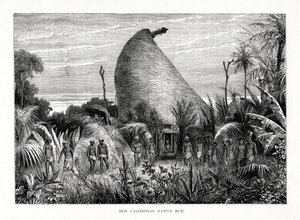 Hutte indigène de Nouvelle-Calédonie, Pacifique sud, 1877 - Unbekannt