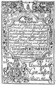 Monnaie en papier de la Nouvelle-Angleterre, 1743 vers 1880 - Unbekannt