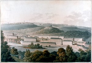 Moulins de New Lanark, Écosse, vers 1815