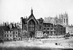 New Palace Yard, Westminster, au 18e siècle, vers 1905
