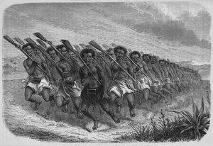 Danse de guerre néo-zélandaise, c1880