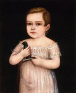 Enfant avec perroquet jouet