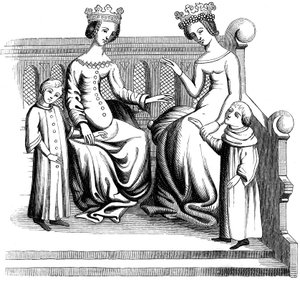 Femmes nobles et enfants, XIVe siècle