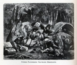 Nobles pillant des marchands itinérants, 1882 - Unbekannt