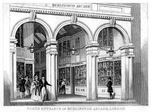 Entrée nord de Burlington Arcade, Westminster, Londres, 19e siècle