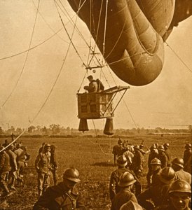 Observation des positions ennemies depuis un ballon de barrage, c1914-c1918 - Unbekannt