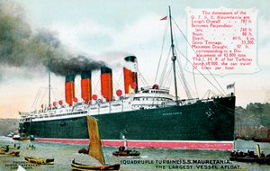 Paquebot RMS Mauretania, 20ème siècle