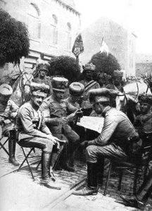 Officiers des Hussards, Chaussée de Louvain, Bruxelles, Première Guerre mondiale, 1914
