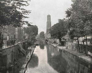 Vieux canal et tour Dom, Utrecht, Pays-Bas, 1895 - Unbekannt