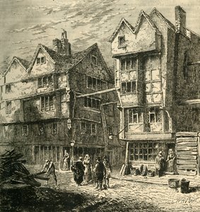 Vieilles maisons autrefois situées à Butchers Row, vers 1800, 1881
