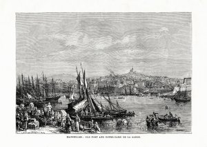 Vieux port et Notre-Dame de la Garde, Marseille, France, 1879 - Unbekannt