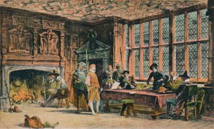 Oliver Cromwell juge un prisonnier pendant la défense de Banbury. La salle du Globe de Ye Olde Reine Dee - Unbekannt