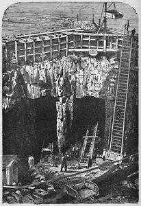 Ouverture du puits sous Hell Gate, 1883 - Unbekannt
